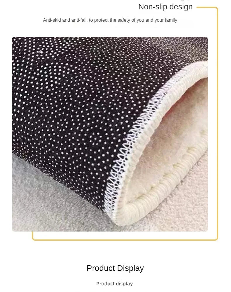 VIKAMA Modern Simple Imitation Cashmere Bedroom Bed Rug Oval Bed Front Mat Light Luxury Ins Style Carpet Nordic Living Room Rug