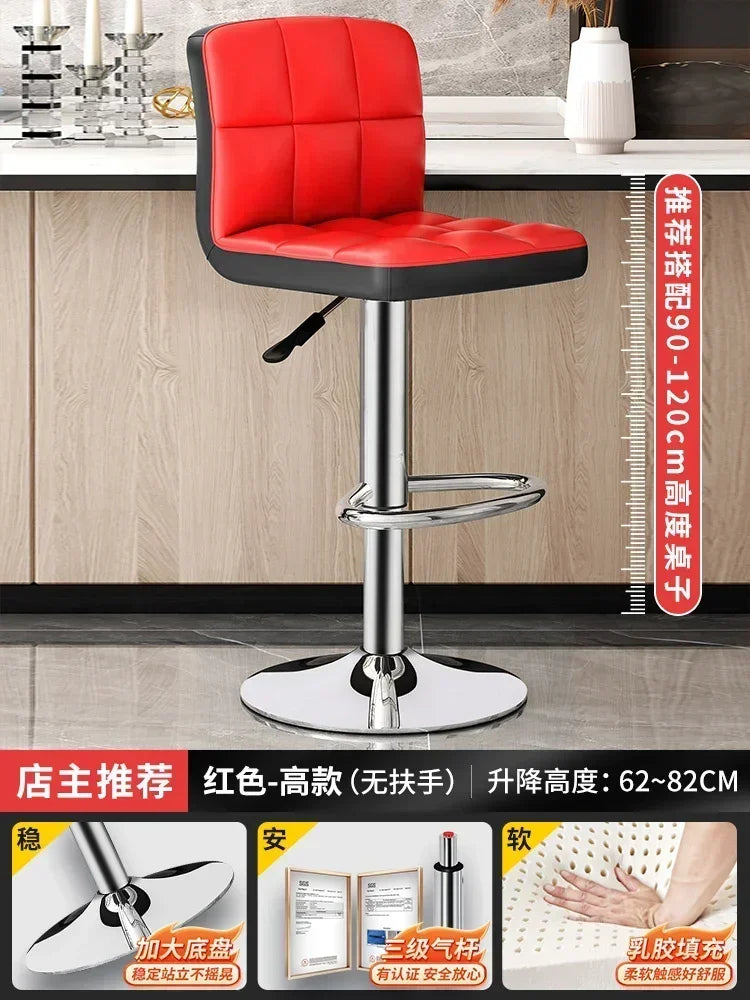 Upholstered Bar Stools 24-Inch Counter Height Stools Modern Kitchen Chairs with Metal Base PU Leather Stools