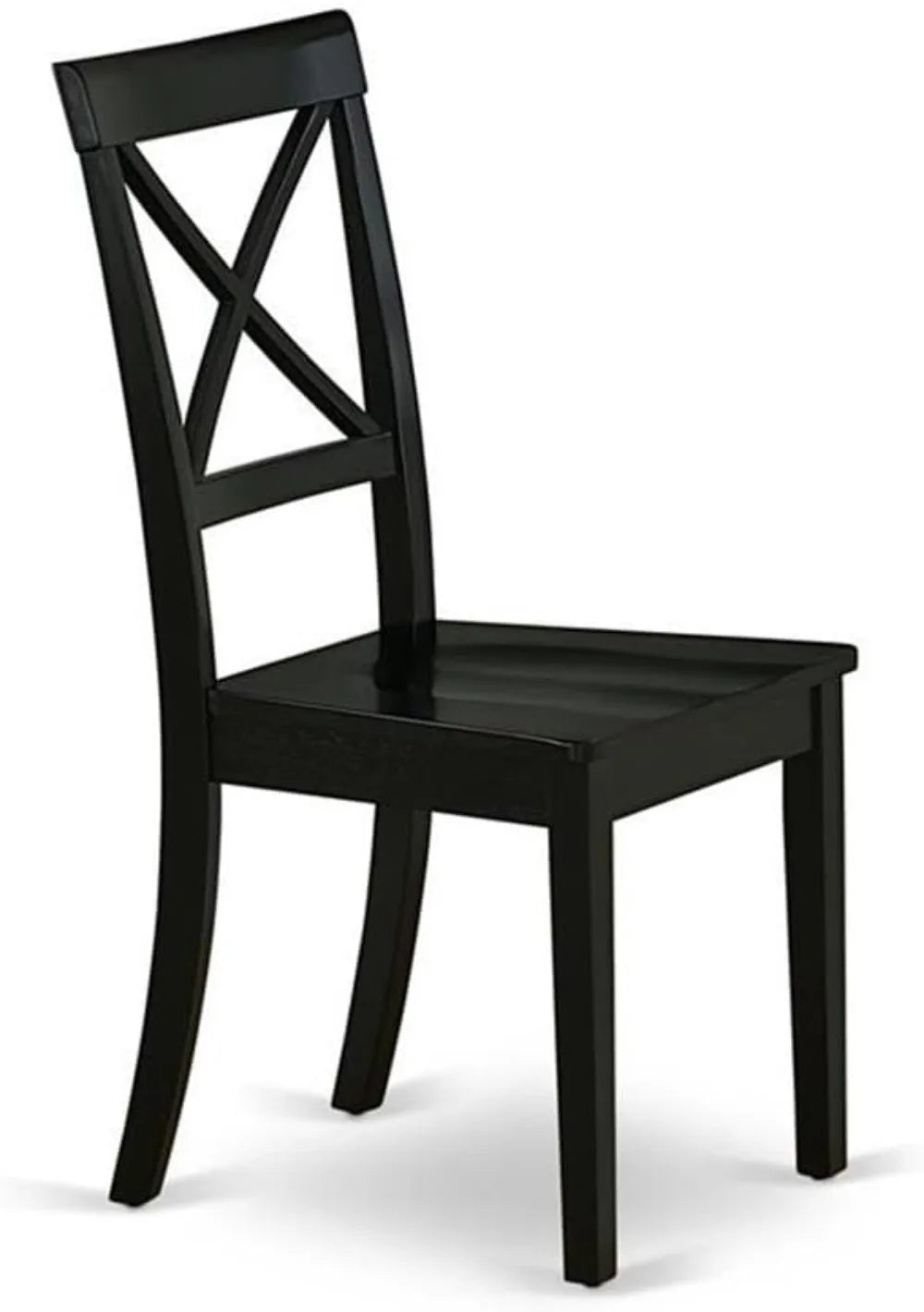Modern Cross Back Dining Chairs, Set of 2 in Black with Solid Wood Seat for Elegant Home Decor
