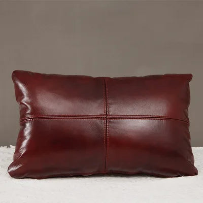 Luxury Solid Dobule-side Cow Skin Embrace Pillow Cover Cow Skin Pillow Case for Livingroom Bedroom Sofa Bay Window Waist Cushion