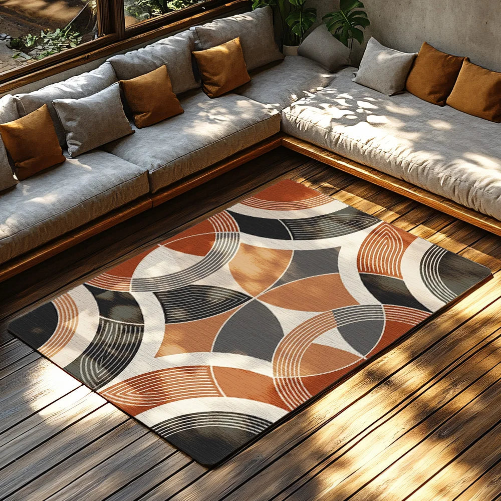 Abstract Area Rug Modern Geometric Carpet Living Room Floor Mat Home Decor Non-Slip Floor Covering Contemporary Design Indoor Ru