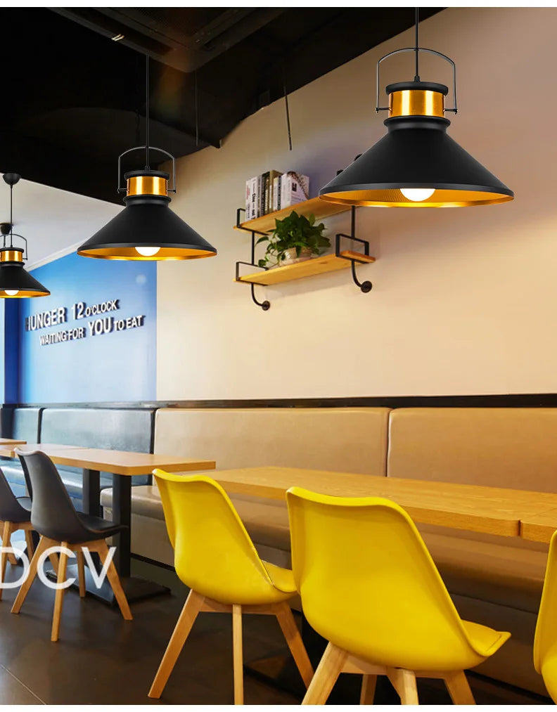 Pendant Light: Industrial Black Ceiling Lamp for Restaurant, Dining & Bar