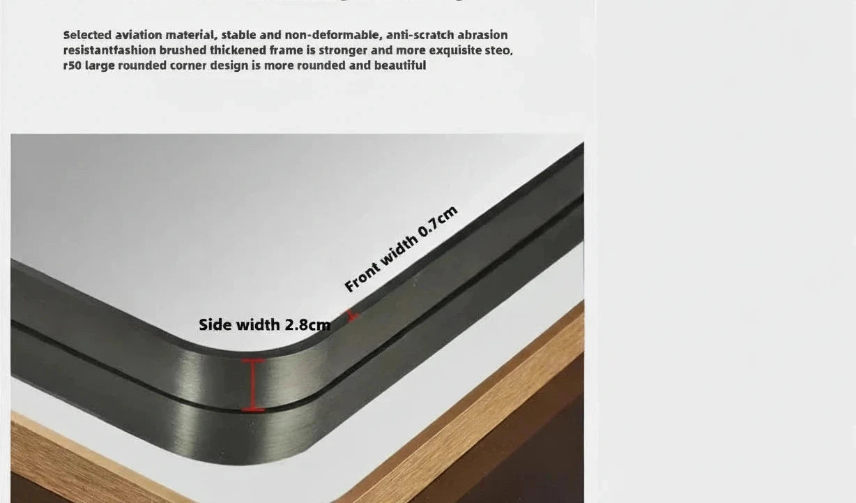 Oval Bathroom Mirror - Wall-Mounted - Black or Gold Metal Frame