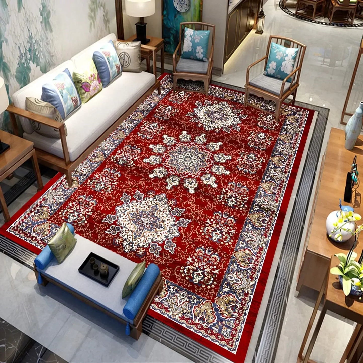 Persian Luxury Rug - Traditional Medallion Area Carpet