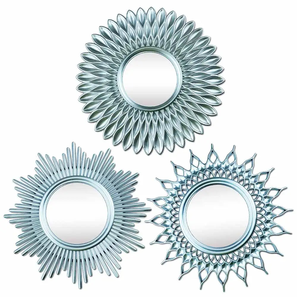 Sunburst Wall Mirror - Round Decorative Gold or Silver - Boho Decor