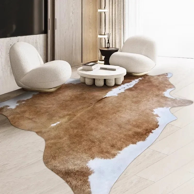 Faux Cowhide Rug - Irregular Shape Statement Piece