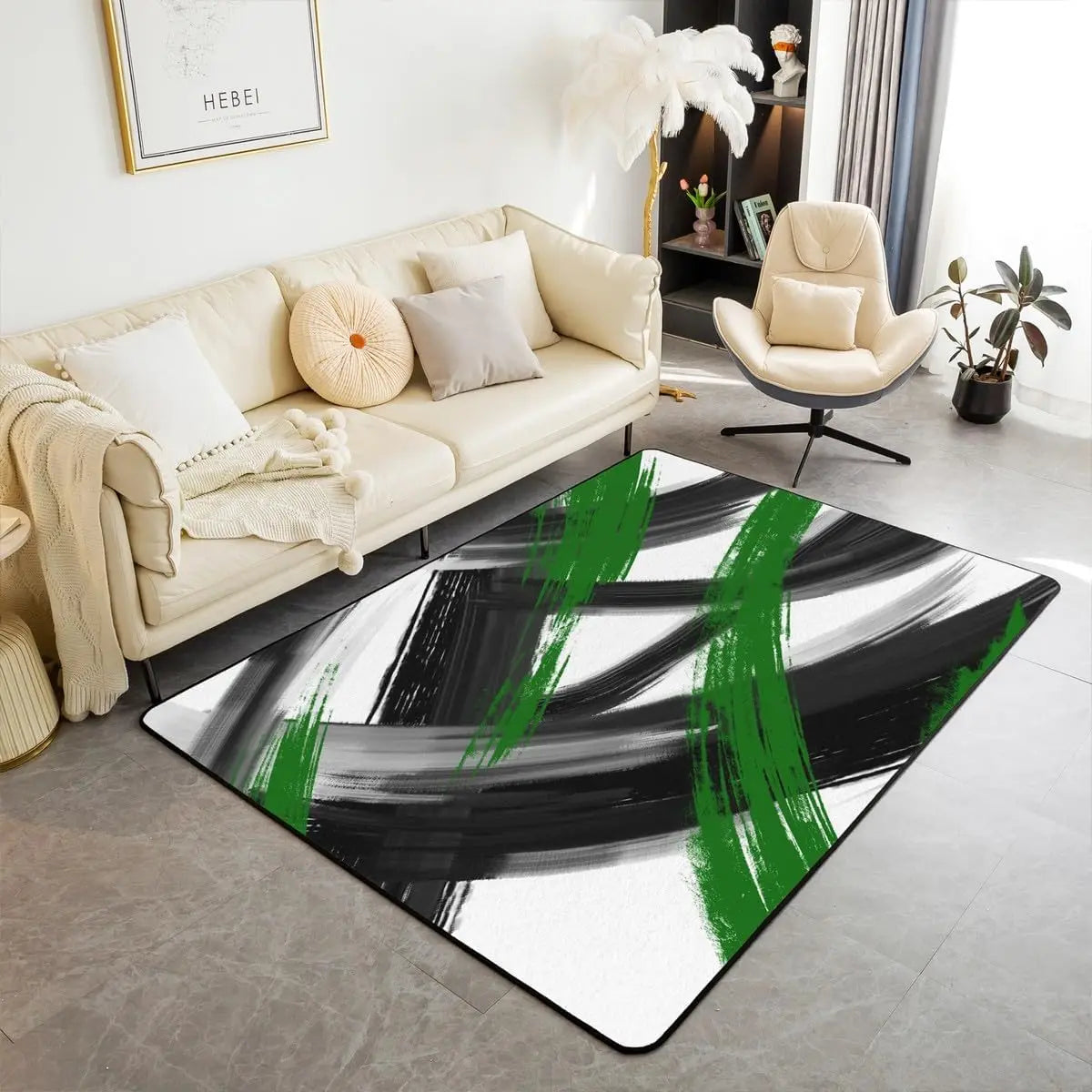 Modern Abstract Brushstroke Rug - Contemporary Art Carpet