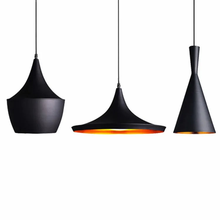 Pendant Light Set: Industrial Black & Gold in Multiple Shapes for Dining & Kitchen