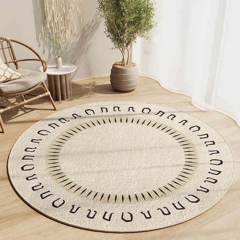 Round Faux Wool Area Rug - Multiple Designs - 60cm or 80cm