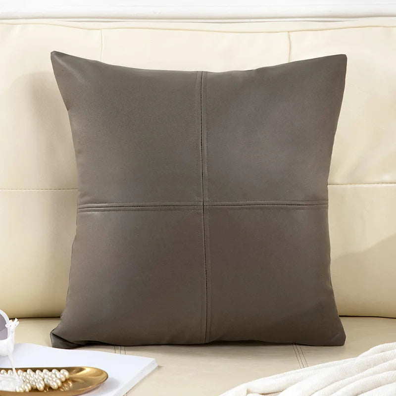 light luxury simulation leather thickened technology cloth waterproof throw pillow living room sofa cushion rectangular pillow