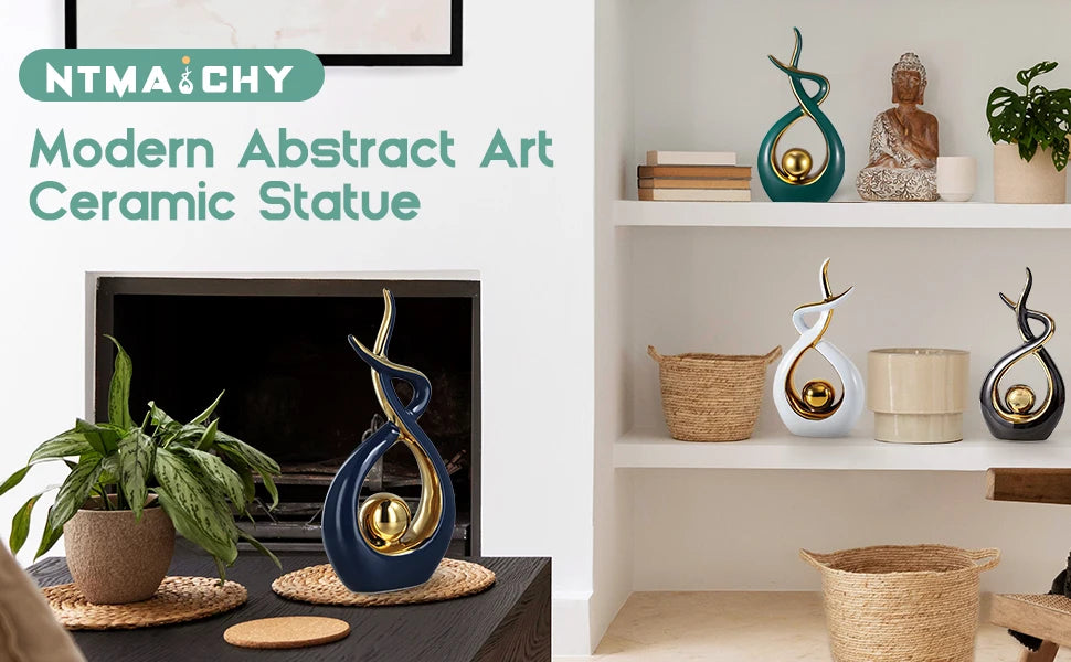 Modern Abstract Art Ceramic Statue Sculpture Home Decoration Living Room Dining Room Ornaments for Office Table Hopeful Flame