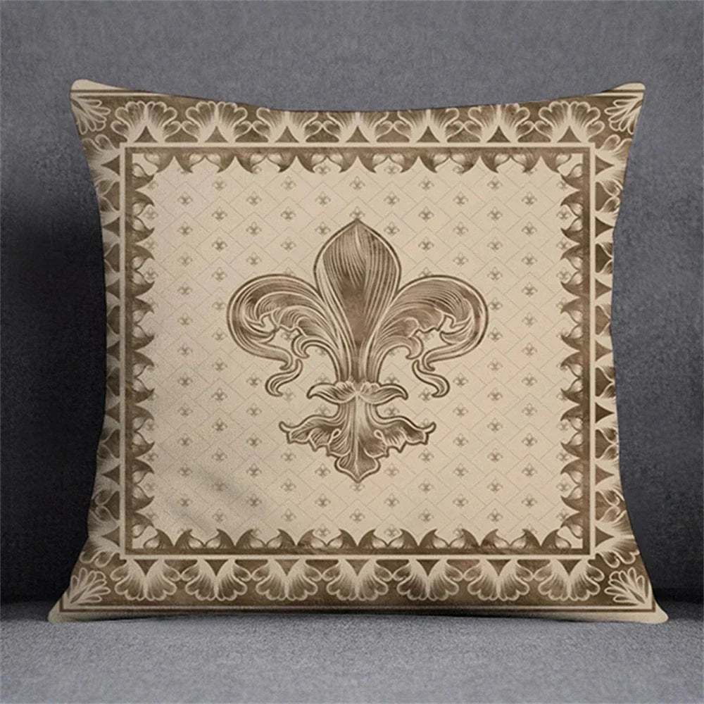 Black Gold Elegant Design Cushion Cover Symmetrical Plant Pillowcase Home Car Pillows Decor For Living Room Sofa Square Cushions