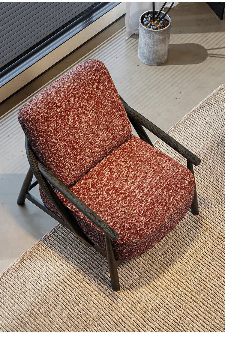 Vintage Piaget Single Sofa Chair Medieval Simple Burgundy Leisure Armchair