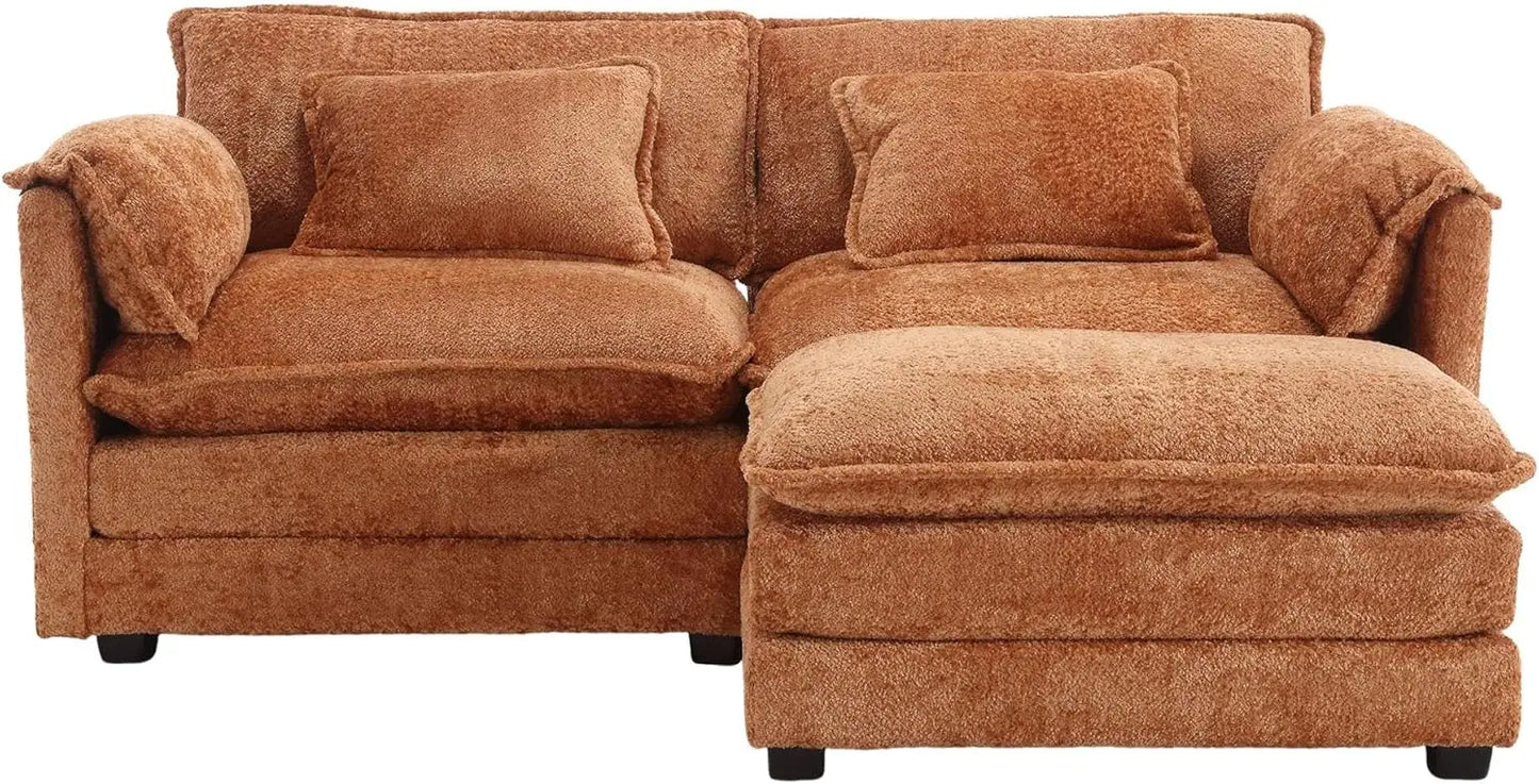 Cloud Couch 77": Oversized 3-Seat Chenille Loveseat with Removable Covers