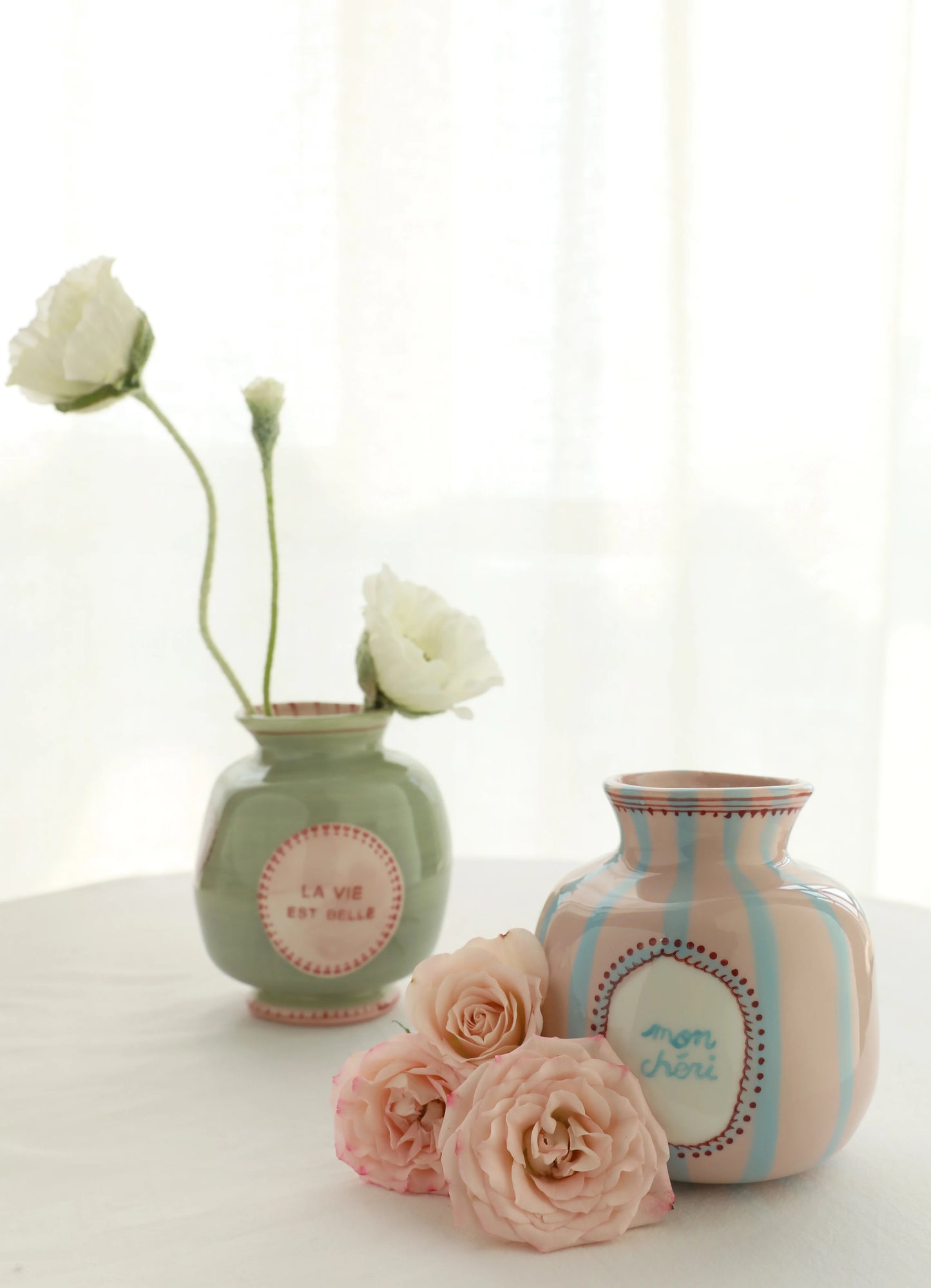 Candy Color Ceramic Bud Vase - Small Decorative Flower Vase