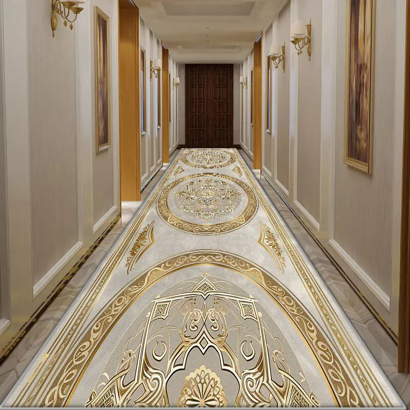 Modern Luxury Hall Runner Decoration Bedroom Washable Hall Carpet Chinese Style Doorway Rug Doorway Lobby Non-slip Mat Stairs