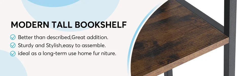 9-Tier Industrial Bookshelf, 79 Inches, 10 Cube Storage