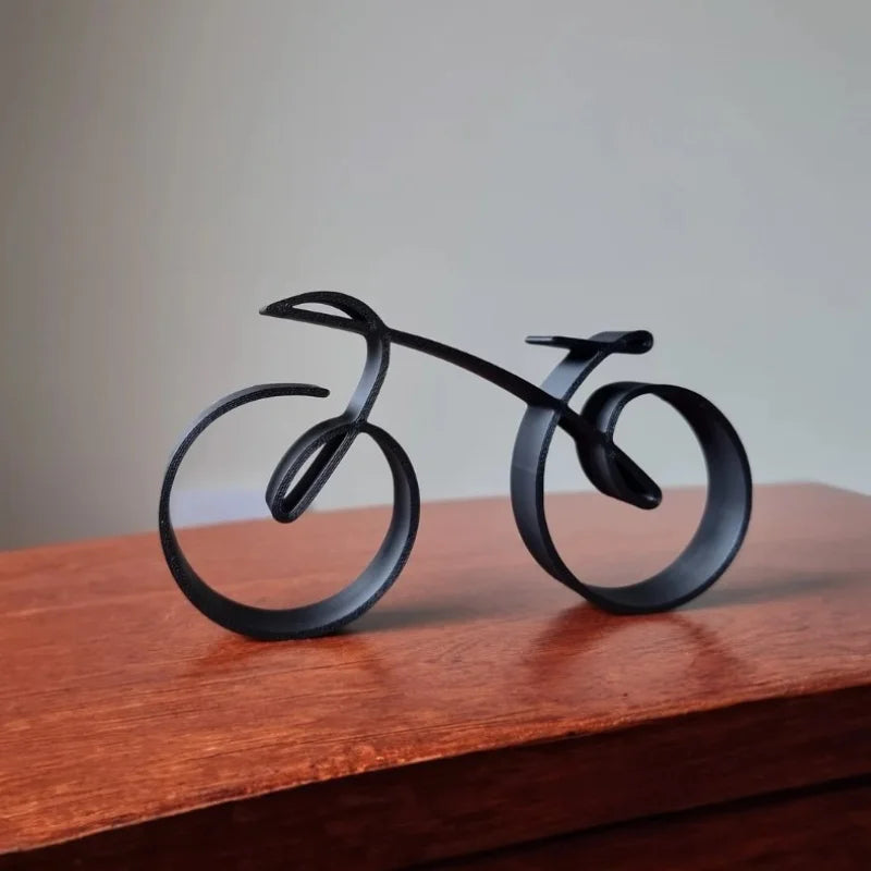 Modern Black Abstract Bicycle Sculpture - Chic Bike Decor Piece for Home & Office, Ideal for Living Room, Bedroom, Study