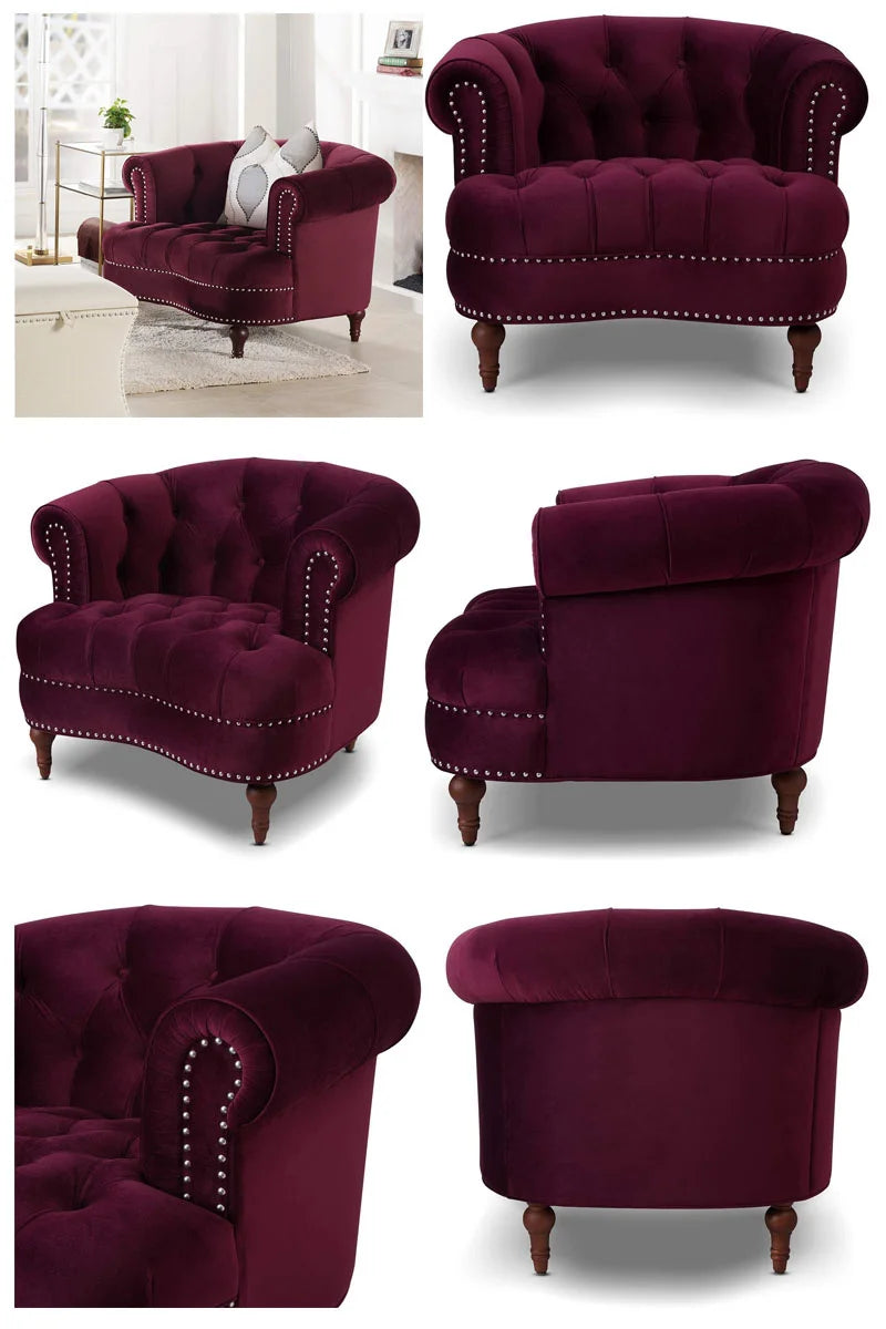 Velvet Sofa 3-Seat: Luxurious Upholstered Couch for Living Room, Hotel & Apartment