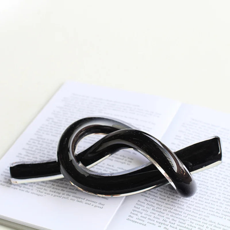 Geometric Glass Sculpture - Hollow Knot Design | Home Decor