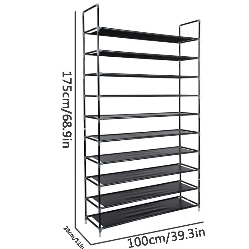 10-Tier Shoe Storage Cabinet - Multi-Layer Standing Rack