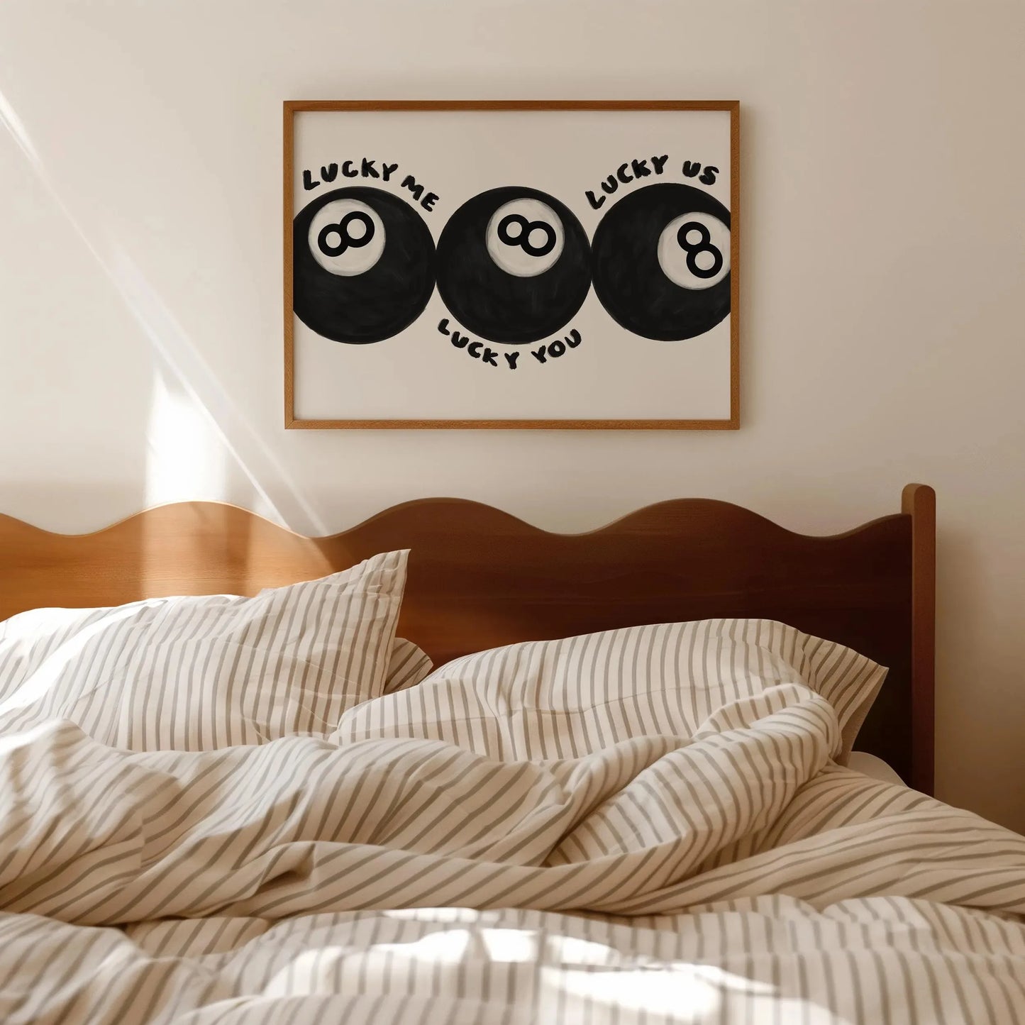 Striking No.8 Ball Lucky Me Lucky You Canvas Print, Cool Wall Art Poster -for Living Room Bedroom Bar Home Decor