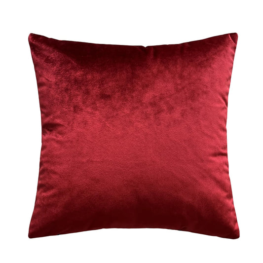 Contemorary Home Decorative Pillow Case Knit Velvet Burgundy Red Soft Plain Cushion Cover 45x45cm 1 Piece Pack