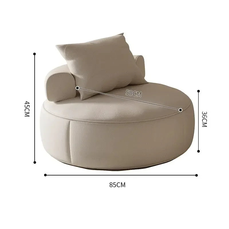 Round Lounge Chair – Sculptural Accent Seating with Bolster