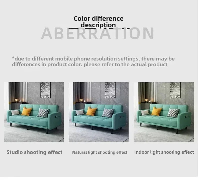 Sofa living room Small apartment rental room Folding sofa bed Single double bedroom Simple modern apartment Fabric sofa