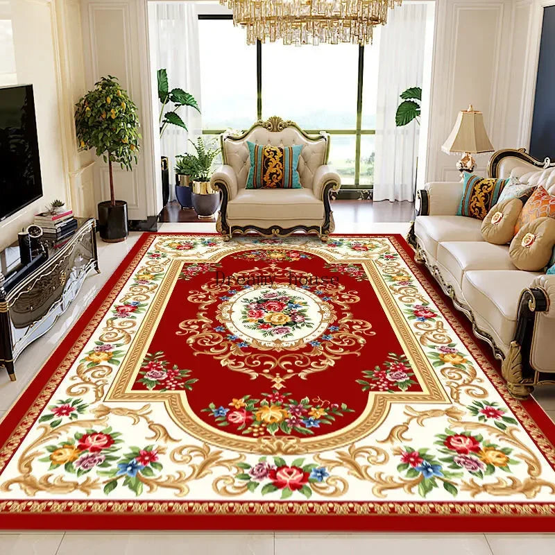 Traditional Floral Medallion Rug – Ornate Persian-Style Carpet for Living Room