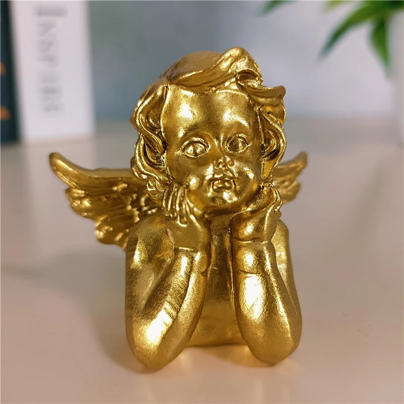 Golden Angel Fairy Figurines - Resin Prayer Statue | Wedding & Home Decor