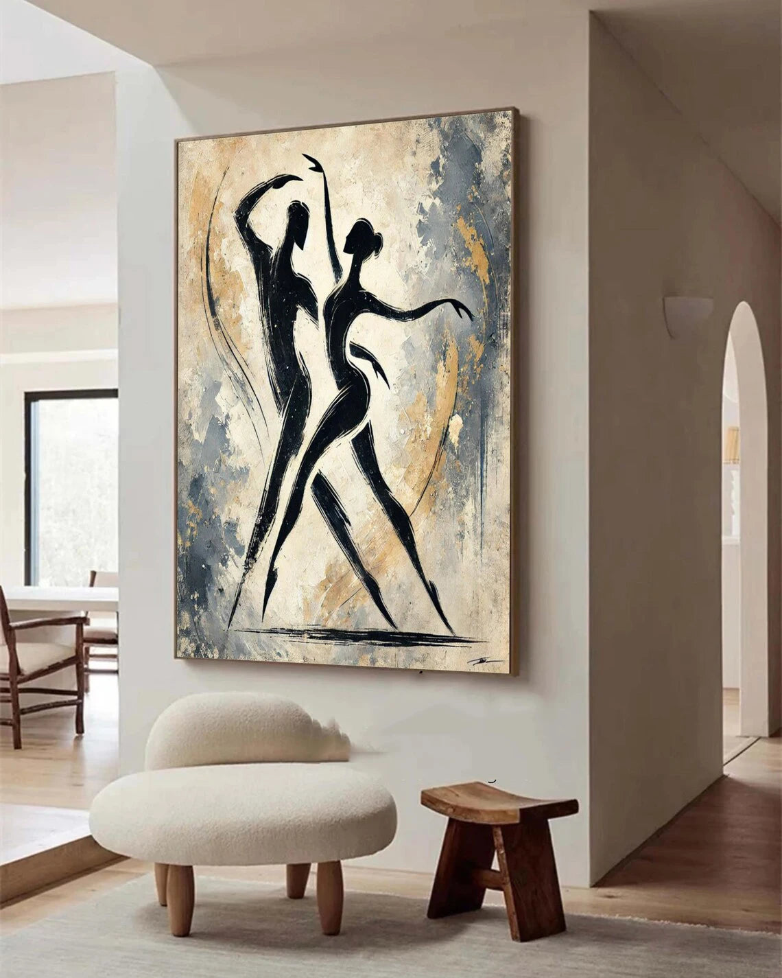 Large Modern White Textured Wall Art Painting Abstract Canvas Wall Orange Painting Handmade painting for Home Bedroom Wall Decor