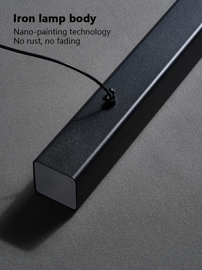 LED Linear Chandelier: Modern Minimalist Pendant Light for Dining Room & Kitchen Island