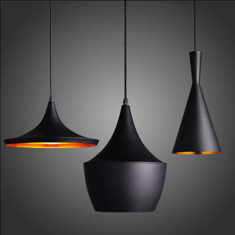 Pendant Light Set: Industrial Black & Gold in Multiple Shapes for Dining & Kitchen