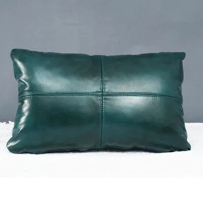 Luxury Solid Dobule-side Cow Skin Embrace Pillow Cover Cow Skin Pillow Case for Livingroom Bedroom Sofa Bay Window Waist Cushion