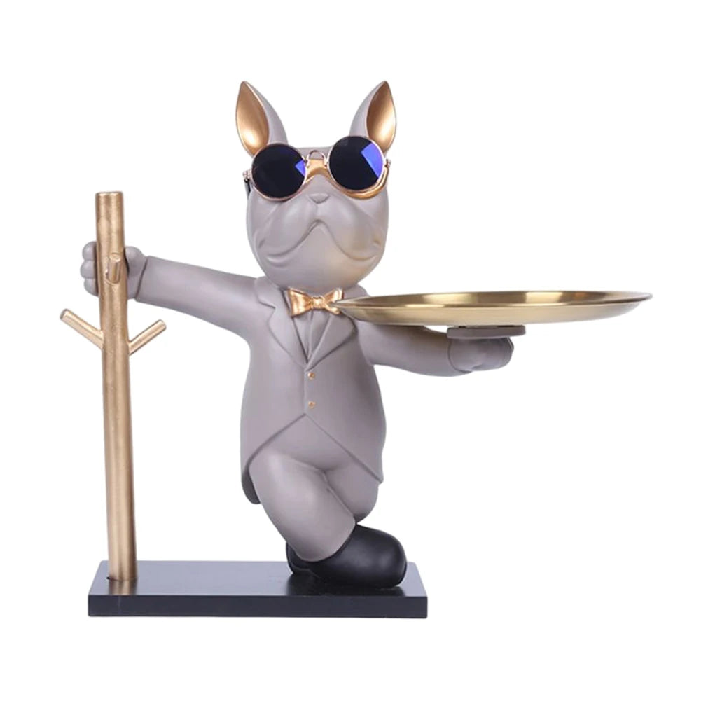Magnate Pitbull Statue - Resin Sculpture with Storage Tray | Home Decor