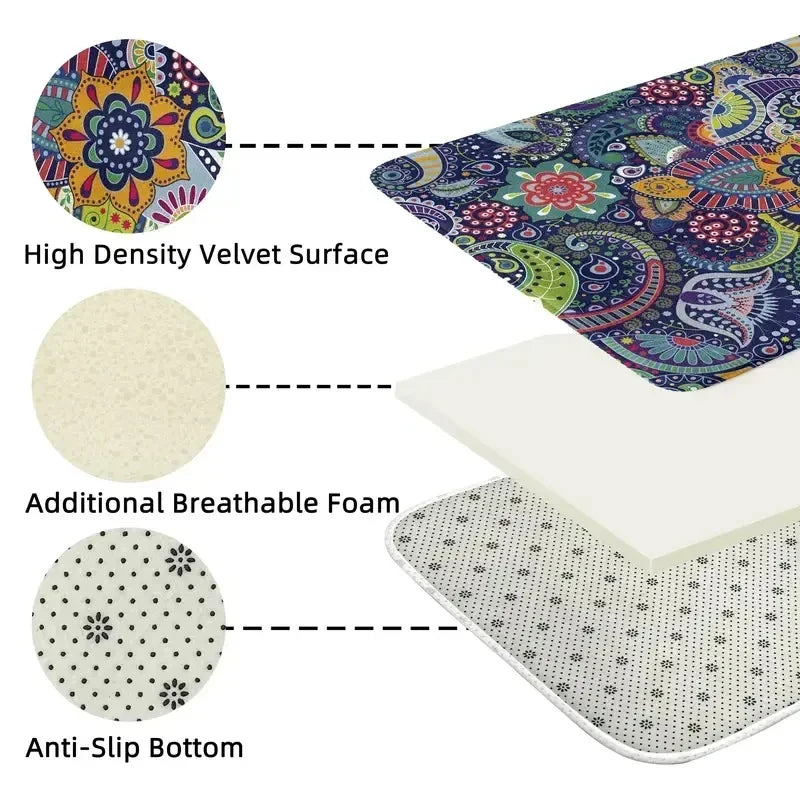 Christmas Area Rug Botanical Floral Washable Rugs for Living Room Holiday Decor, Non-Slip Soft Modern Bedroom Rug,Indoor Carpet