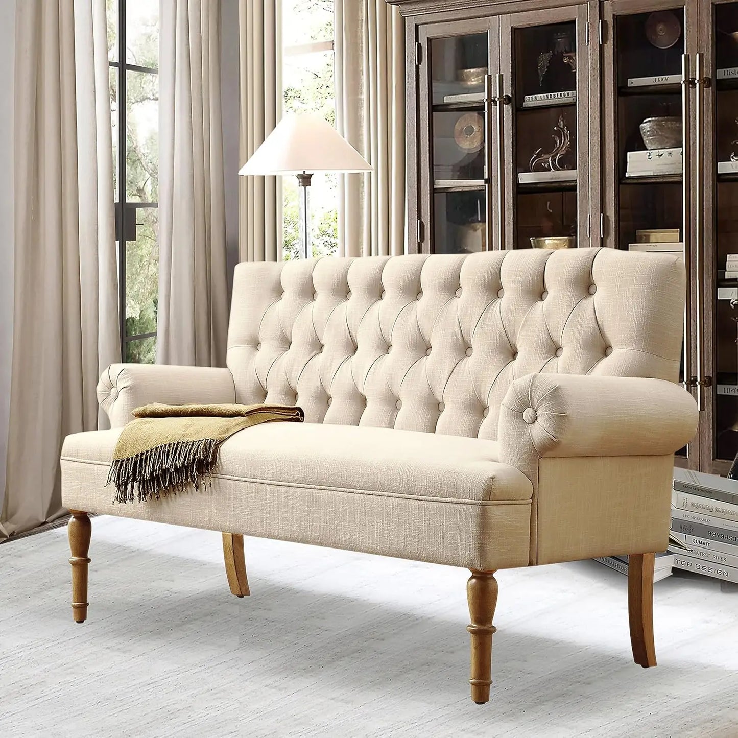 Rosevera Celino Loveseat - Sofa for Living Room, Couch in a Box, Love Seat Furniture, Linen, Beige