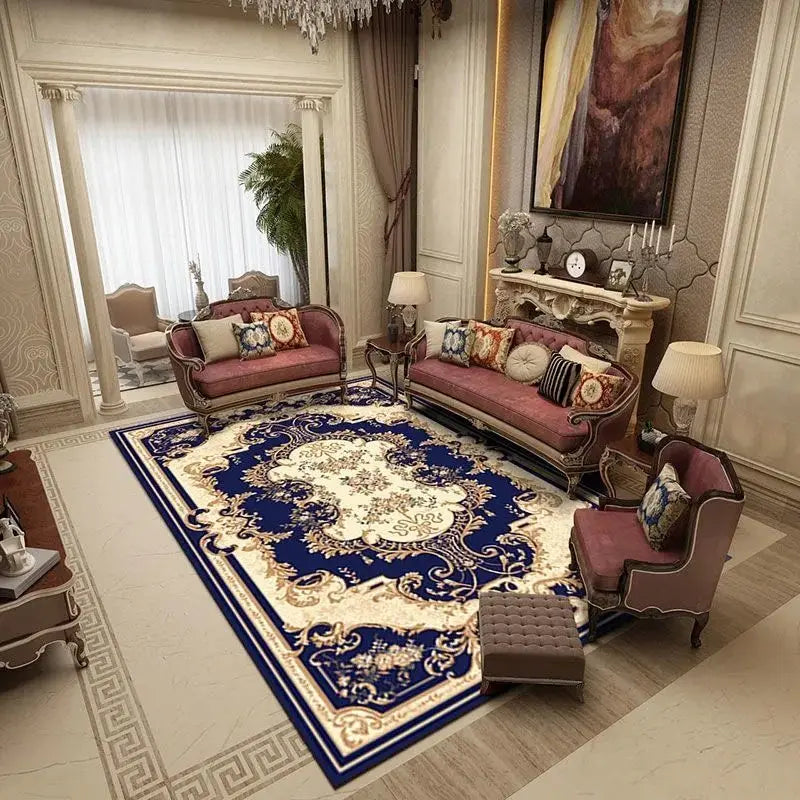 Traditional Floral Medallion Rug – Ornate Persian-Style Carpet for Living Room