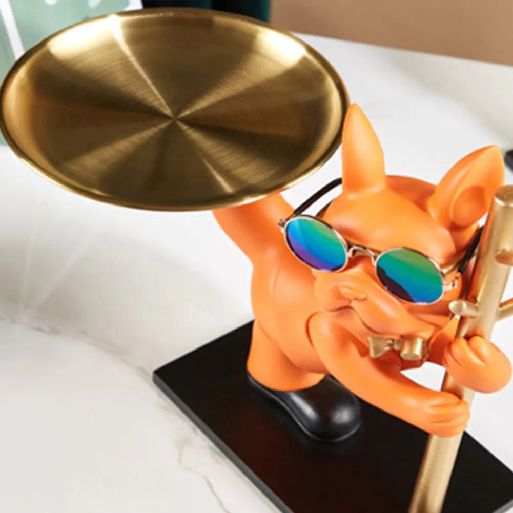 Magnate Pitbull Statue - Resin Sculpture with Storage Tray | Home Decor