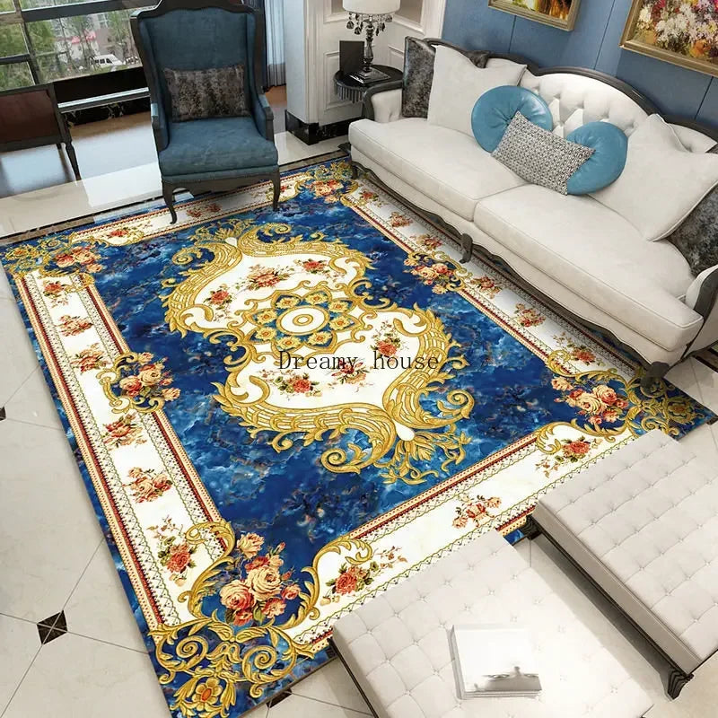 Traditional Floral Medallion Rug – Ornate Persian-Style Carpet for Living Room