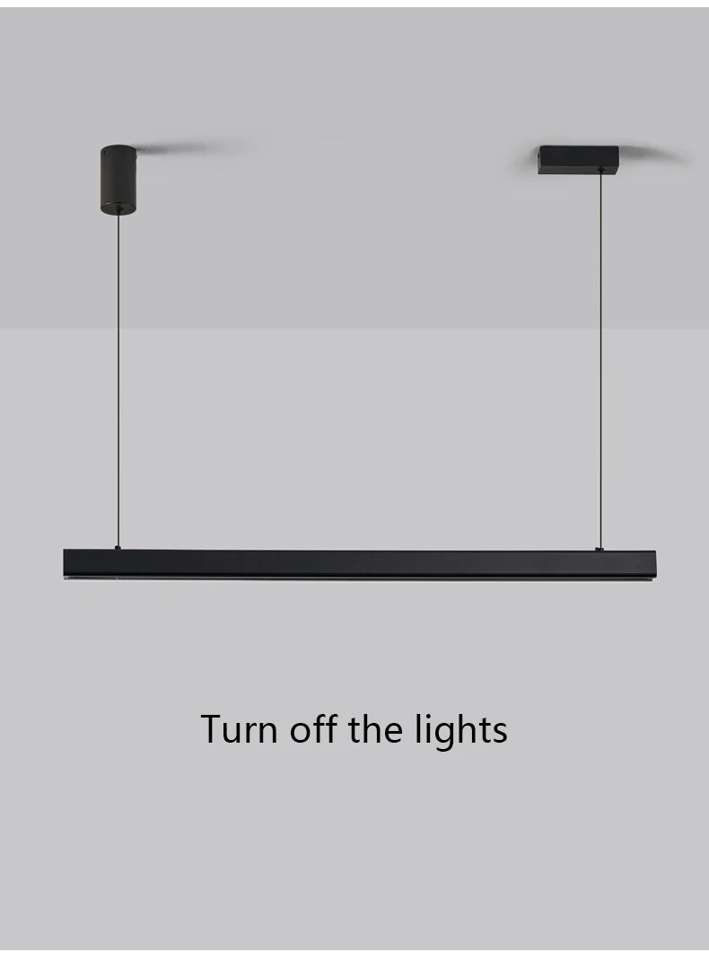 LED Linear Chandelier: Modern Minimalist Pendant Light for Dining Room & Kitchen Island