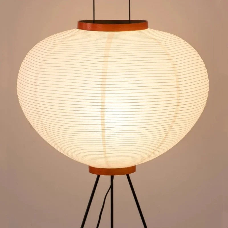 Japanese Minimalist LED Floor Lamp - Nordic Lantern Style
