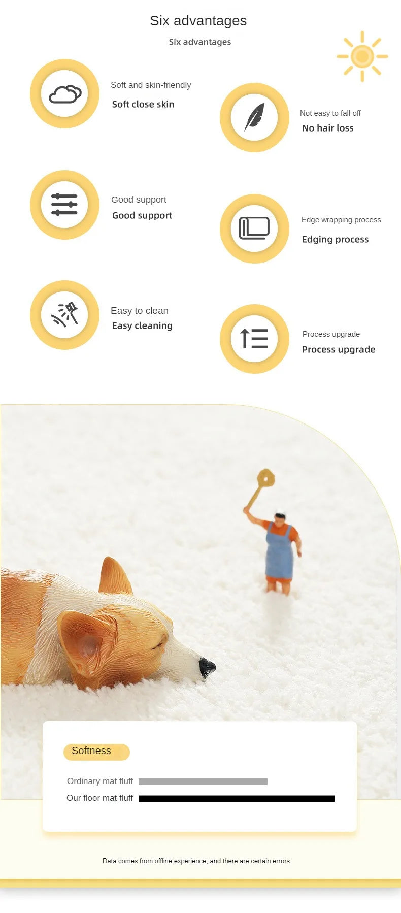 VIKAMA Modern Simple Imitation Cashmere Bedroom Bed Rug Oval Bed Front Mat Light Luxury Ins Style Carpet Nordic Living Room Rug