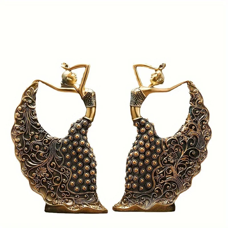 Resin Peacock Dancer Figurine - Luxury Nordic Sculpture | Home Decor