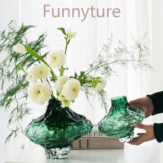 Nordic valley glass vase living room transparent flower arrangement water art terrarium  تحف كبيره للمنزل  home decor