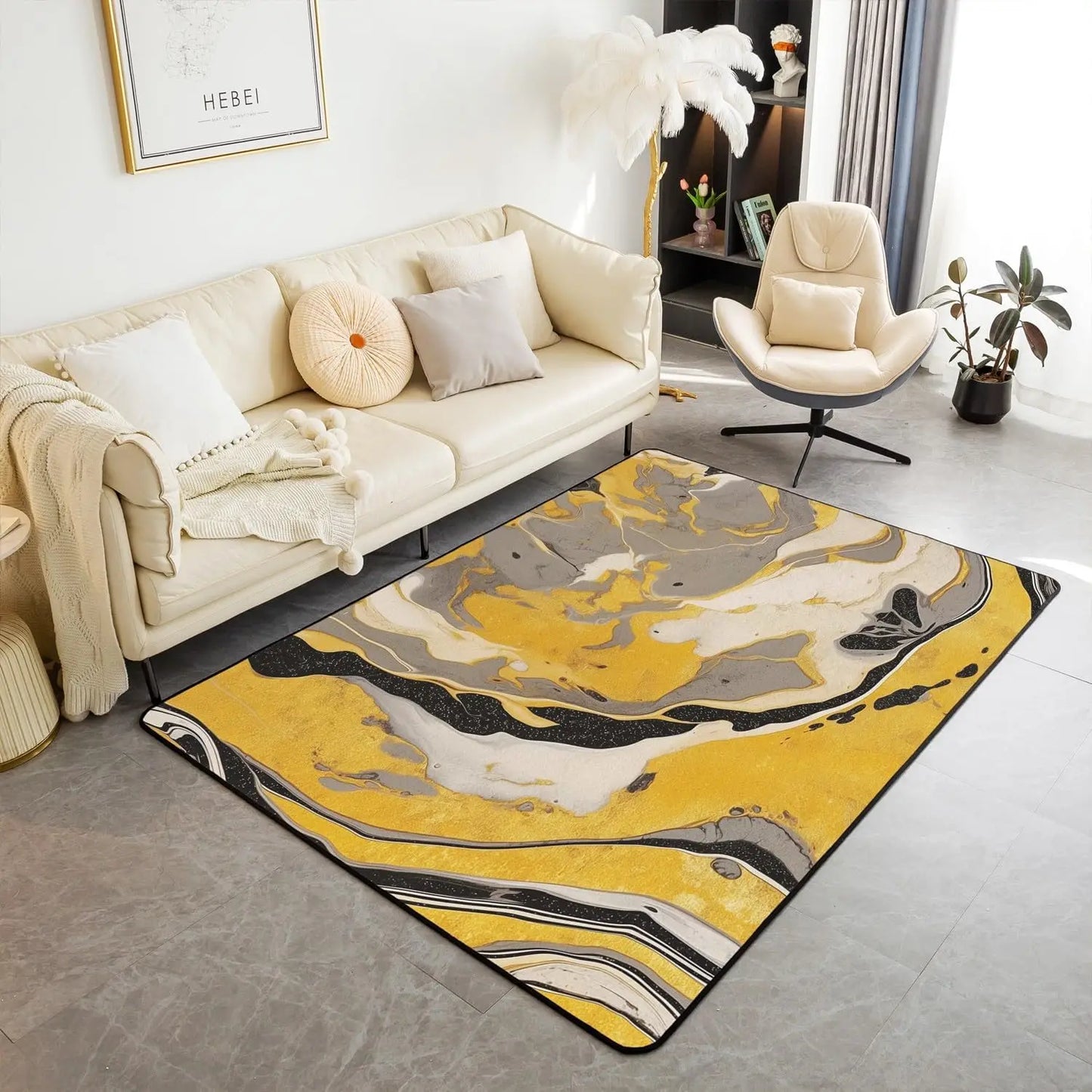 Modern Abstract Brushstroke Rug - Contemporary Art Carpet