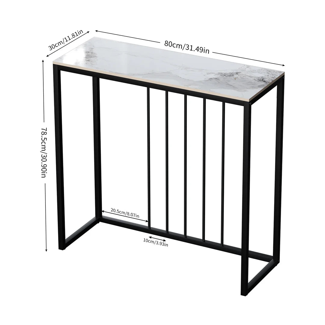 LUVODI Rectangle Console Entry Table Storage Accent Table Behind Sofa for Entryway with Black Metal Frame,