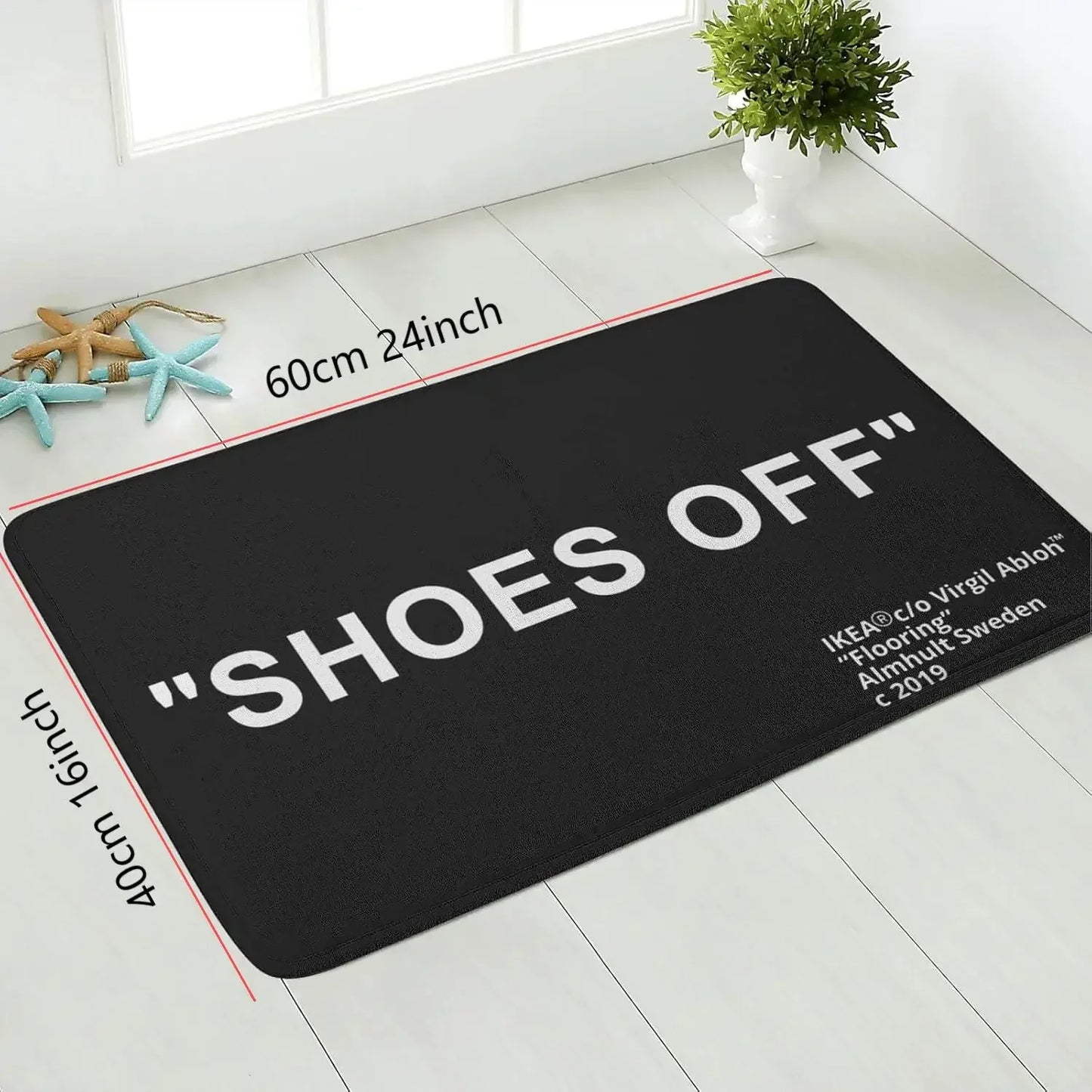 Shoes Off Doormat - Soft Non-Slip Entryway Rug