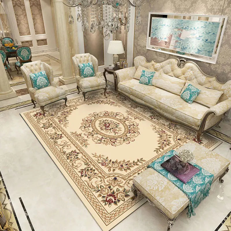 Traditional Floral Medallion Rug – Ornate Persian-Style Carpet for Living Room
